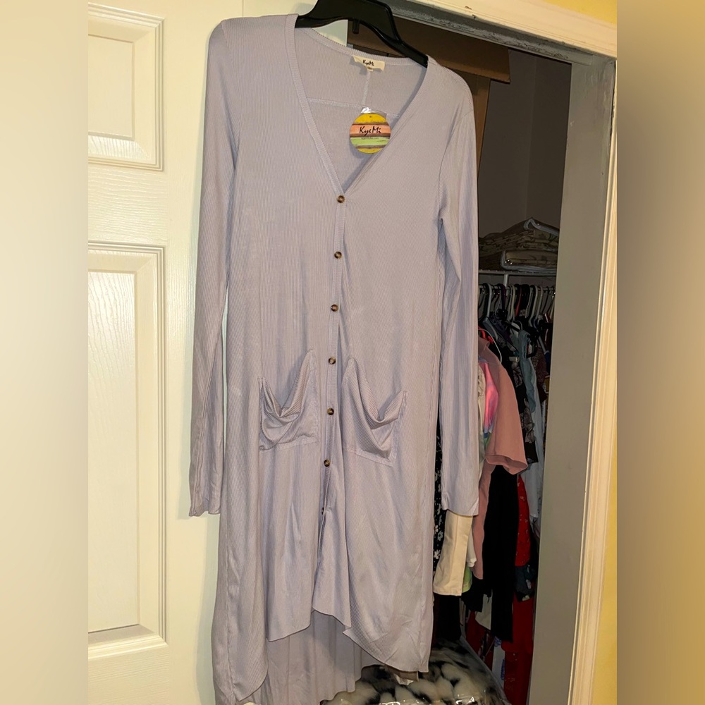 Women’s Light Grey Thermal Cardigan- size small- **NEVER WORN**